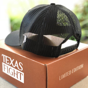 Texas Fight Leather Patch Trucker Hat