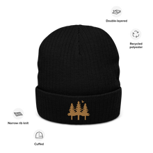 Load image into Gallery viewer, Trees Ribbed Knit Beanie (Gold)