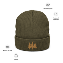 Load image into Gallery viewer, Trees Ribbed Knit Beanie (Gold)